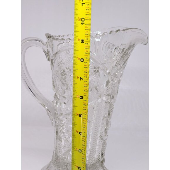 EAPG Cambridge Pattern Glass #2635 Fernland Snowflake Pitcher 9 7/8"1906 - Picture 5 of 5
